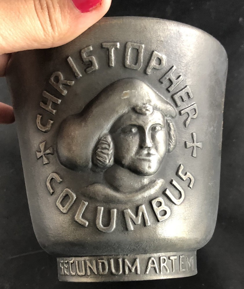 Vtg 1992 Schering metal Mortar and Pestle 30th Edition Christopher Columbus GS6