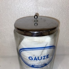 Grafco Medical Apothecary Glass Jars w/ blue letters Gauze