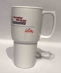 Humalog Mix Travel Coffee Tea Mug Cup Drug Rep Pharmaceutical Promo 14 fl oz.