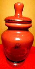 Jar~Apothecary Jar Eli Lilly „Lactucarium“ Pharmaceutical 4/303 Maroon Empty