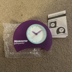 Vintage Drug Pharma Neurontin moon clock Space Age Purple Promo Drug Rep