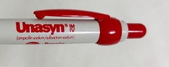 Pharmaceutical Pfizer Red and Gray Unasyn Ball Point Pen, Black Ink