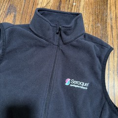 Pharmaceutical Rep Drug Merch Swag Seroquel Black Lands’ End Fleece Vest Medium