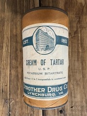 Vintage Strother Drug Cream Of Tarter Canister
