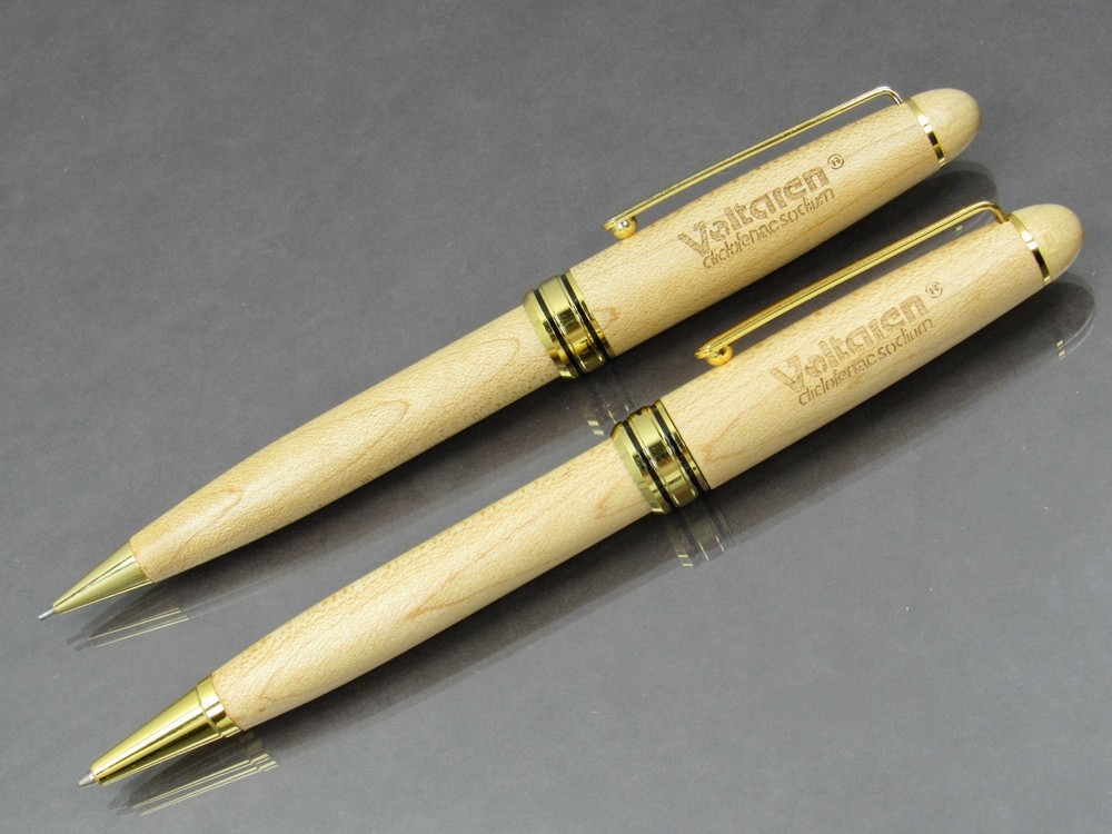 Voltaren PENCIL & PEN Wood Wooden Drug Rep Pharmaceutical Promo Advertising Rare