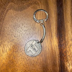vintage TINACTIN pharmaceutical token ornate old coin metal