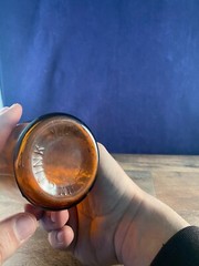 Lehn & Fink New York Brown Glass Apothecary Medical Chemical Bottle 3″Dia X 7.5″