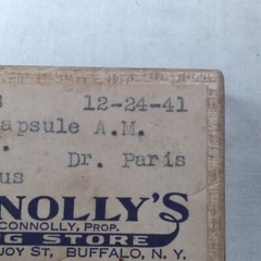 Antique Cardboard Drug Store Prescription Medicine Box 1941