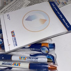 Pharmaceutical Drug Rep Promo Items Crestor 10 Pens, Bandages And Note Pad