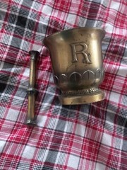 150th Anniversary Brass Mortar & Pestle-Coricidin (OC) Schering Established 1820