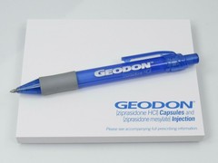 Pfizer Geodon Lot PEN, Sticky Pad Drug Rep Pharmaceutical Promo Advertising 2008
