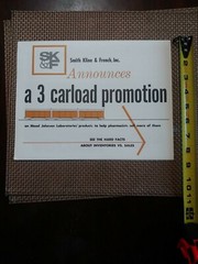Vtg 1960’s Smith Kline & French Inc Promotional Flyer 3 Carload Promotion