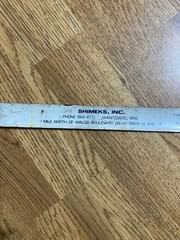 Rare Vintage Shimeks Furniture Inc Manitowoc Wisconsin Rollup 36″ Metal Ruler