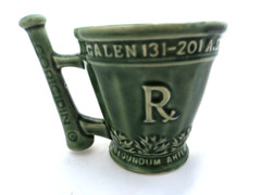 Vintage McCoy Green Schering Coricidin Pharmacy Mug
