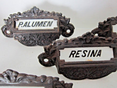 1800s Apothecary Drawer Pulls Handles Knobs Label Under Glass Pharmacy Cabinet
