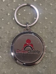 Wyeth Pharmaceutical Sales Rep Steel Driver Safety Logo 1.5” Round Keychain NWT