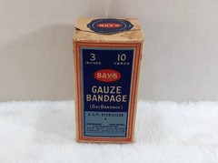 Vintage Bay’s Gauze Bandage Parke Davis Bridgeport Connecticut 1940s Sealed NOS