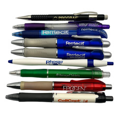 Pharmaceutical Drug Rep Plastic Ballpoint Pens Lot of 8 + Mechanical Pencil