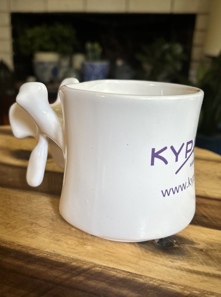 Spine Handle Coffee Mug Kyphon Ahead Of The Curve Advertising Vertebrae