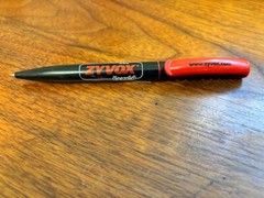 RARE VINTAGE „ZYVOX“ PFIZER RED AND BLACK PROMOTIONAL DRUG PEN ONLY, LOW ON INK