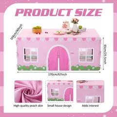 Oudain 10ft x 7.5ft Large Tablecloth Playhouse for Kid Table Fort Cover Table…