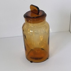 Antique Amber Pharmacy Drug Store Glass Apothecary Jar Bottle Marked 1000 8.5”H