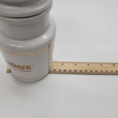 1960s Ceramic Apothecary Pharmaceutical Jar Trandate Labetalol HCI/Glaxo 6.25″ H