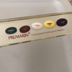 VTG Drug Rep Pharmaceutical Promo Letter Opener PREMARIN Lucite Encased Capsules
