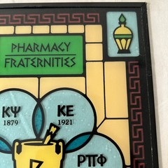 Vintage Schering Pharmacy Stained Glass Advertising Sign
