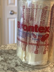 Brontex Drug Rep Pharmaceutical Promo Glass Canister W/Tounge Depressors