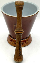 Secundum Artem Schering McCoy Ceramic Mortar & Wooden Coricidin Pestle Rx