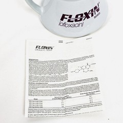 VTG FLOXIN Ofloxacin Pharmaceutical Advertising Ceramic Urinal Mug Medical Promo