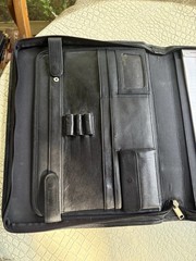 Paxil Pharmaceutical Leather Portfolio Binder Zip Around Black Embossed Logo