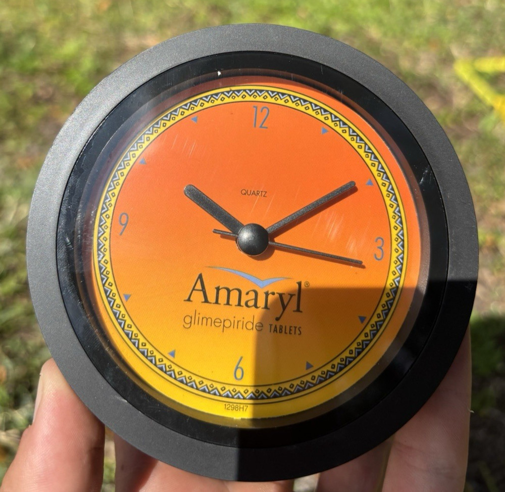 AMARYL GLIMEPIRIDE TABLETS PHARMACEUTICAL DIABETES DRUG REP CLOCK – WORKING