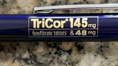 3 NEW PENS Simcor Tricor Promo Drug Rep Giveaways Black Ink Never Used