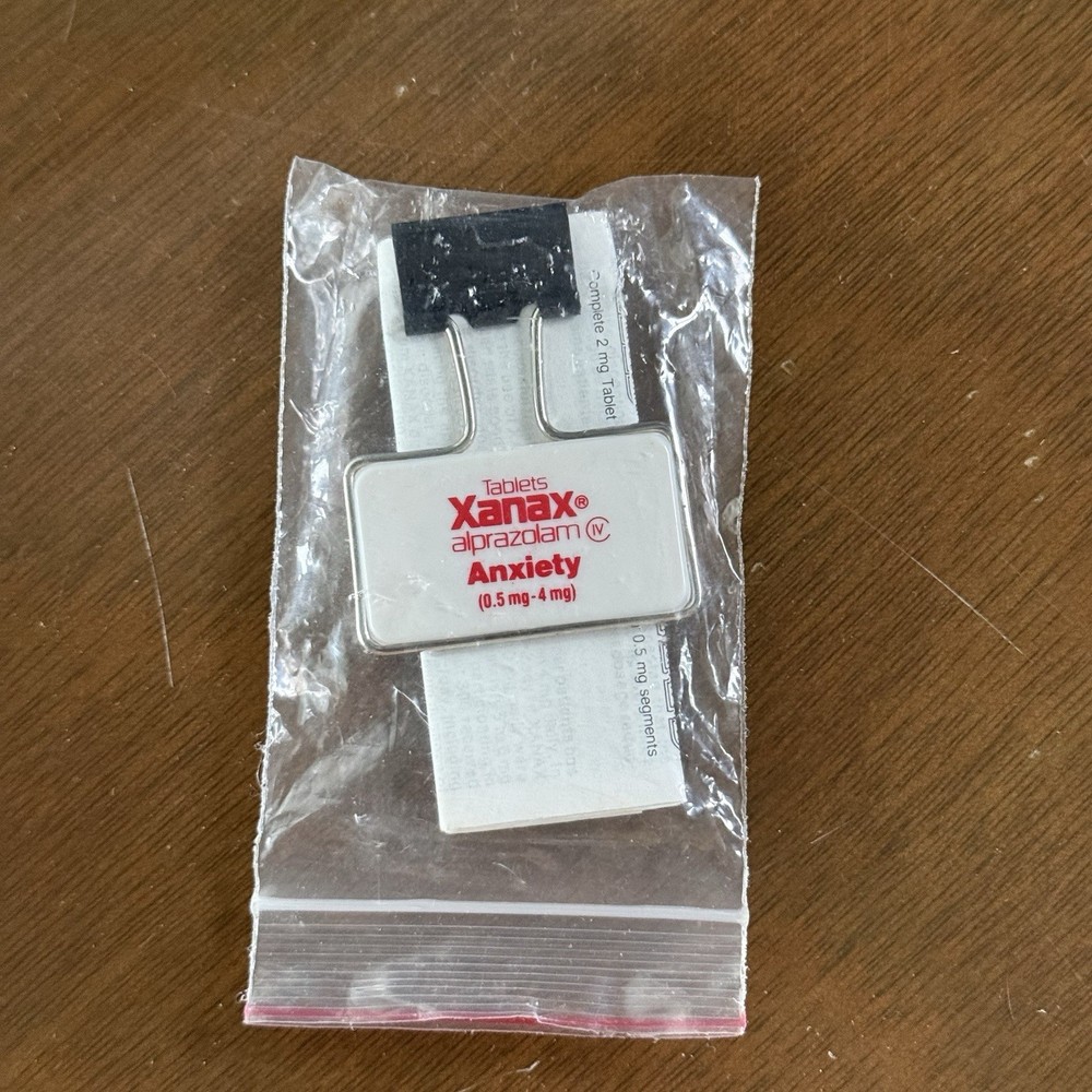 Rare Vintage Xanax Alprazolam Binder Clip Pharmaceutical Drug Rep Merch New