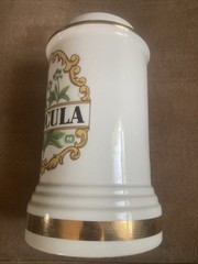 Vintage Sanicula Apothecary Porcelain Jar Pharmacy Botanical Canister
