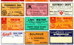 25 Apothecary Poison Stickers on 1 DIY Sheet, Medicine Cabinet Labels, 277