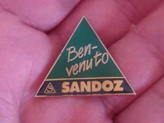SANDOZ Pharmaceuticals pin LSD Albert Hofmann – BENVENUTO logo pin badge
