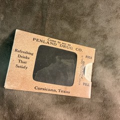 Rare 1920s black & white 3-D image movable PENLAND Drug company Corsicana TX