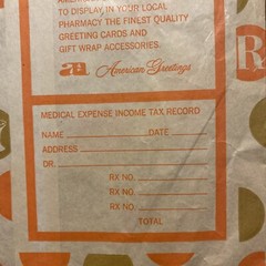 Vtg 1969-1970s Marble Pharmacy Paper Bag New Hartford Connecticut CT Advertising