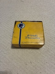 Vintage 1950s Dr. Scholl’s 3 Necessities Foot Treatment Set Box Tins Paperwork