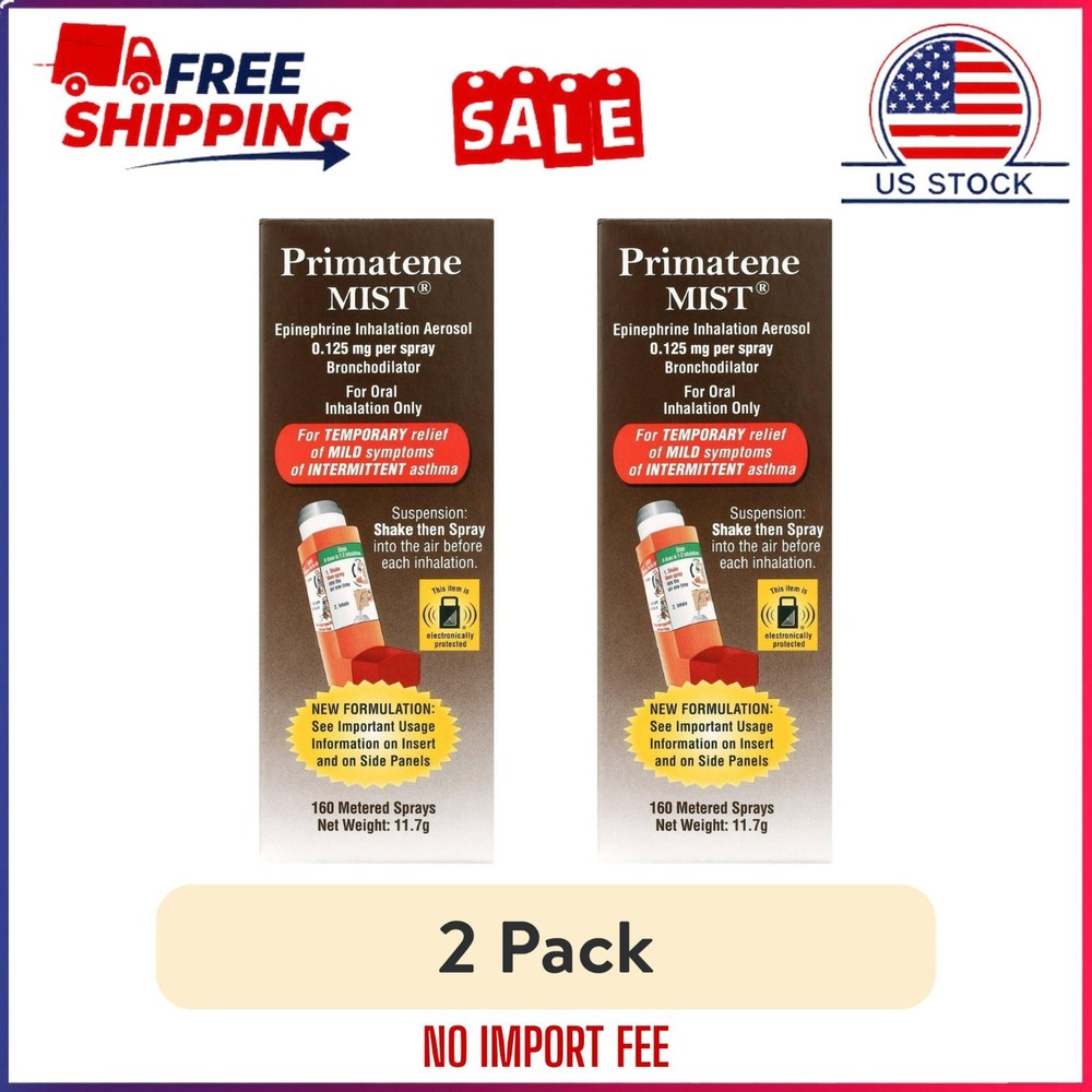 (2 pack) Primatene MIST Epinephrine Oral Inhalation Aerosol