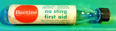 Vintage 🔥BACTINE🔥 No Sting First Aid EMPTY Glass Bottle Miles Labs Elkhart IN