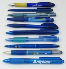 Lot of 10 PENS Drug Rep Pharmaceutical Promo Medical Advertising Shades of Blue