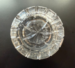 Vintage Crystal Glass Mortar & Pestle / Pill Crusher / Small Bowl – Heavy