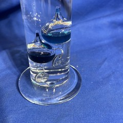 Galileo Thermometer 15” Tall Glass Tube W/ Floating Spheres Shows 72 Degrees Now