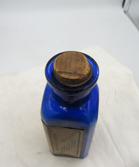 MM – 1890’s Blaud’s Comp Cascara Boston, Mass 4 3/8″ Cobalt Blue Medicine bottle