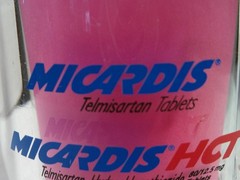 Drug Rep Promo Mug, Micardis Tablets, Clear Plastic, 5″ High, Made in USA