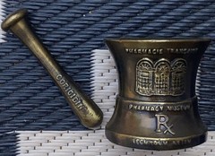 Schering Brass Mortar & Pestle 15th Edition Louis DuFilho Jr Vintage 1997 EUC